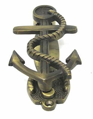 True Craftsmanship Nautical-Anchor Door Knocker Aged Brass 5 inch x 2-5/8 inch