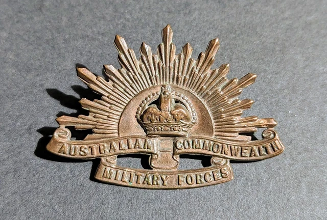 WORLD WAR 1 Australian Commonwealth Military Forces Rising Sun Hat ...