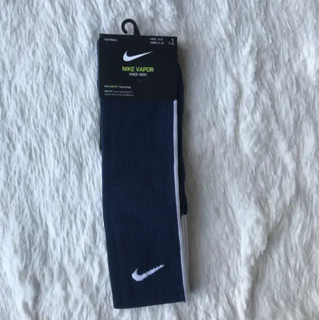 Nike Vapor Knee High Football Socks Navy Blue Size Medium Mens 6-8 NWT