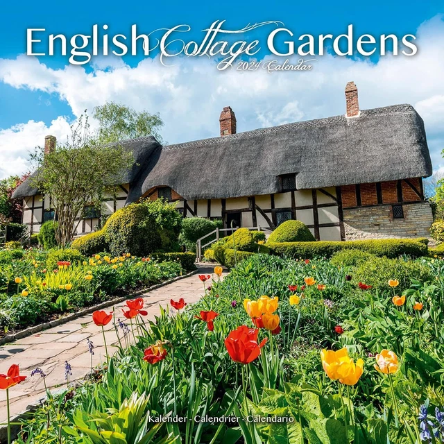 ENGLISH COTTAGE GARDENS - 2024 Wall Calendar - Brand New - 01693 $13.95