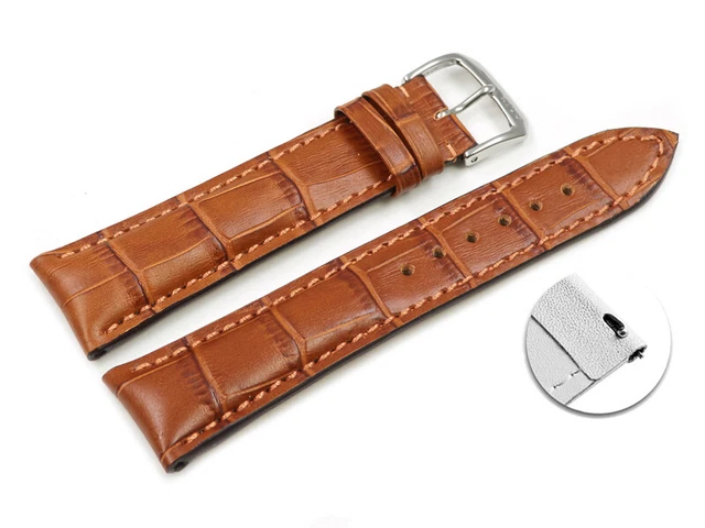 Bracelet De Montre ZRC 20mm - Cuir Grain Alligator Marron, Neuf Avec étiquettes