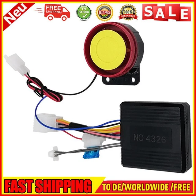 12V Remote Control Burglar Motorbike Alarm System Automatic Burglar Alarm 1-Way