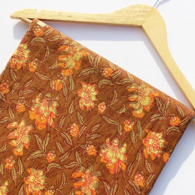 Indien Par 4.6m Tissu Coton Course Panthère Imprimé Desseré Artisanat de Couture