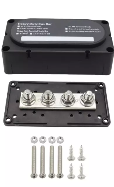 M8*4 300A 48V Studs Bus Bar Terminal Power Heavy Duty Distribution Box Block SET 3