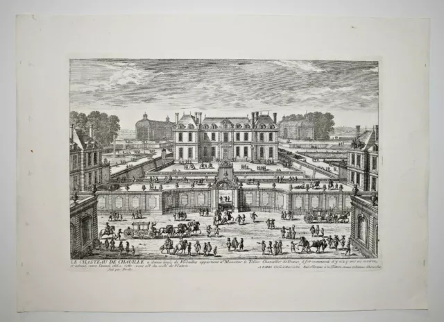 CHATEAU DE CHAVILLE Eau Forte Gravure PERELLE Mariette ca 1680