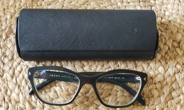 PRADA Eyeglasses 27s Shiny Black Cat  With Case