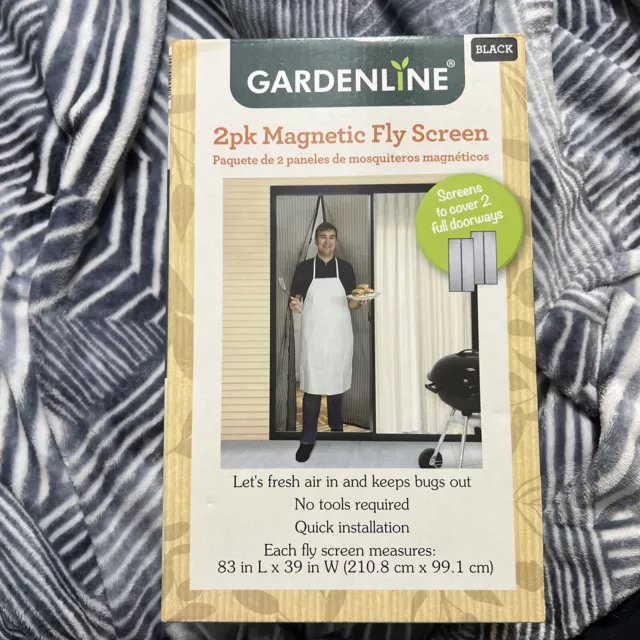 Casa rodante Gardenline 2 piezas pantalla magnética para moscas 89 X 39, puertas correderas sin necesidad de herramientas