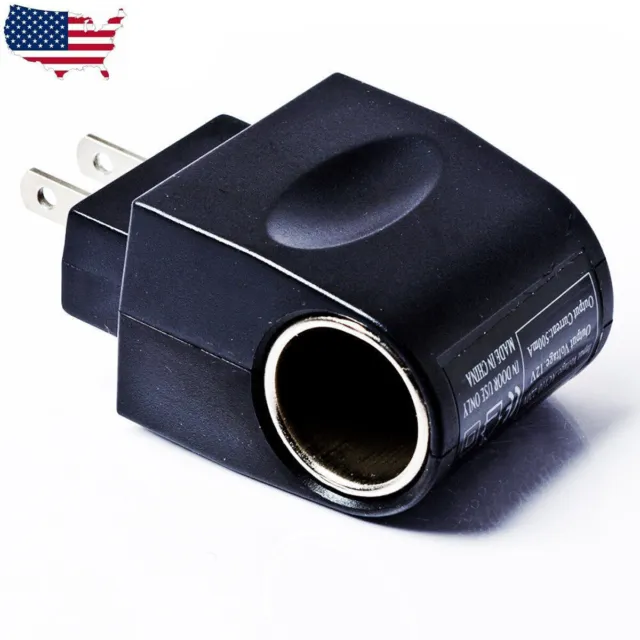 AC Wall Outlet To 12V DC Car Cigarette Lighter Converter Socket Adapter US Plug