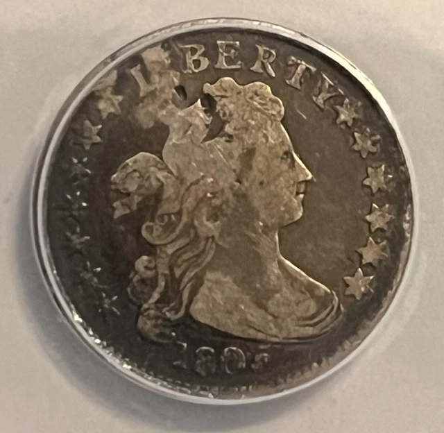 1805 Draped bust Dime 5 Berries , F-12, detail