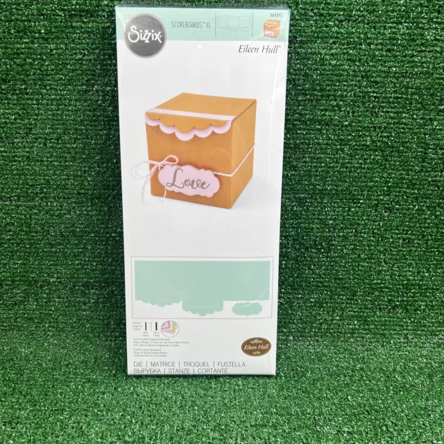 Caja de regalo Sizzix Bigz XL bordes festoneados troquel #664345 casco de Eileen