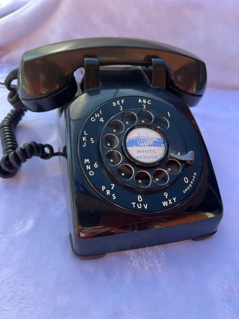 White House Telephone Dial Black Western Electric 500