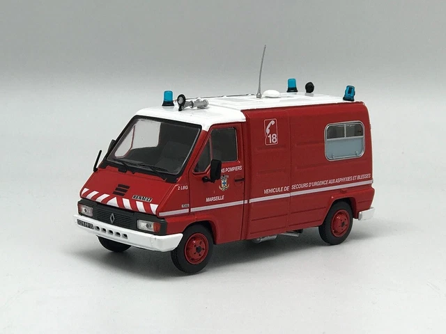 MVI Résine SB 1/43 - Renault Master Long 1997 Pompiers VSAB - Très Bon état