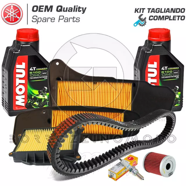 Kit Tagliando Oem Yamaha X-Max 400 2013-2016 Olio Filtri Aria Cinghia Candela