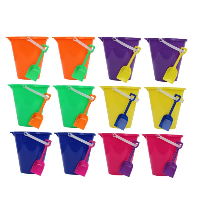 Get Out! Sandbox Toys 12pk 9-Inch Plastic Bucket and Toy Shovel Beach Gear