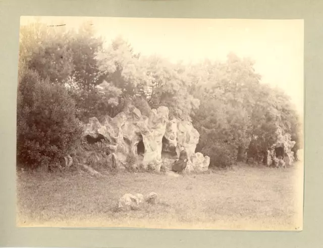 France, Lyon, Parc de la Tête D&#039;Or  Vintage albumen print.  Tirage albumi