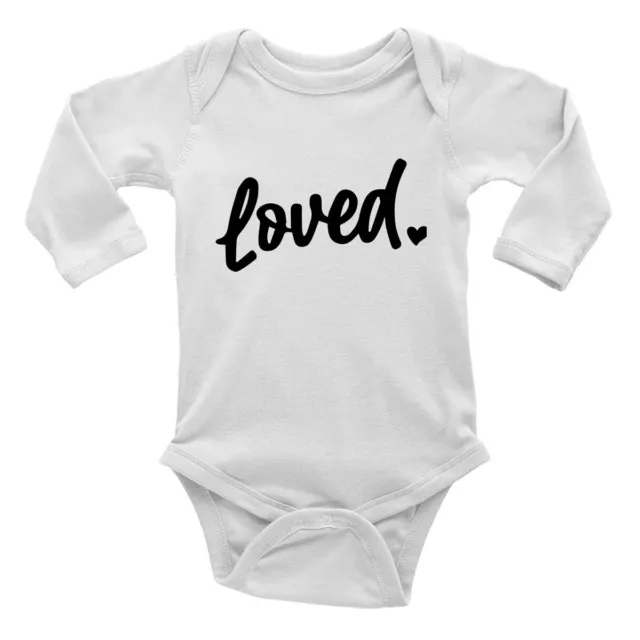 Loved Long Sleeve Baby Grow Vest Bodysuit Boys Girls