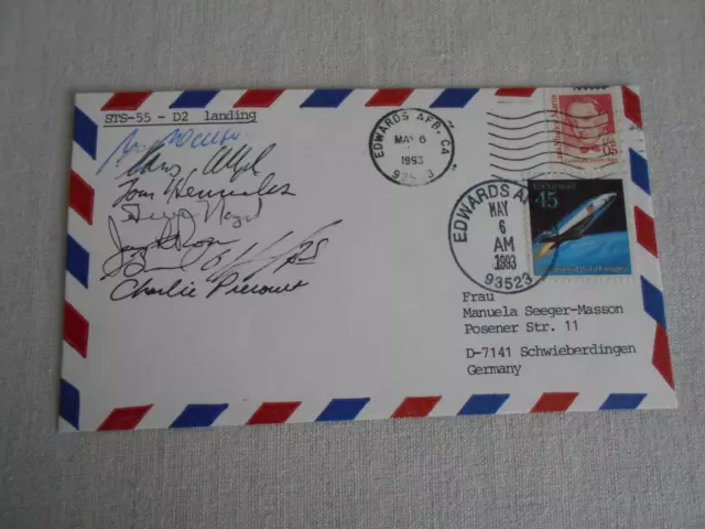 STS 55 Landung original Crewsigniert Space