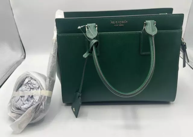 Kate Spade Cameron Monotone Optic Green Medium Satchel Leather Crossbody Bag