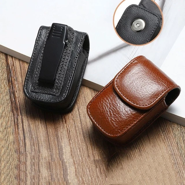 Men Eyewear Case Leather Folding Glasses Glasses Case Belt Wearable Storage Box