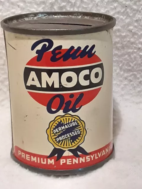 Early Penn Amoco Oil Permalube Processed Coin Bank Razor Blade Holder