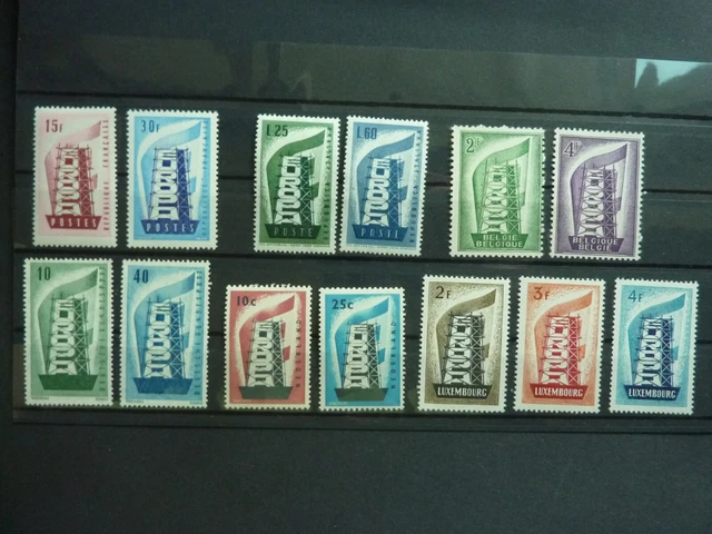 EUROPA 1956  Luxemburg 555-557 Belgien Italien Niederlande Frankreich postfrisch