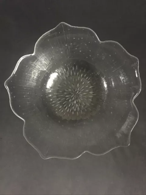 Wonderful French mid century arcoroc Clear glass petal design fruit bowl