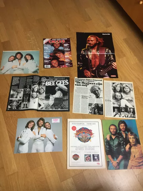 BEE GEES Berichtesammlung: 7x Bericht/Clipping USA + HOLLAND + POSTER 1970/80s