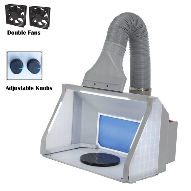 Kit de cabina de aerosol aerógrafo dobles OPHIR con perillas ajustables para pintura modelo