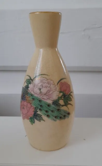 SATSUMA small vase Peacock and flowers