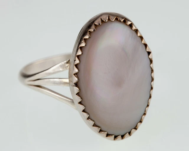 Bague Amérindienne En Argent Sterling Signée Edison Yazzie - Agate Et Opale De Feu
