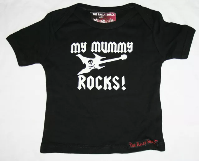 My Mummy Rocks! - Alternative Rock Guitar Black Baby T Shirt