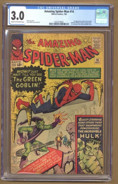 Amazing Spider-Man 14 (CGC 3.0) 1st Green Goblin 1st meeting of Spidey and Hulk