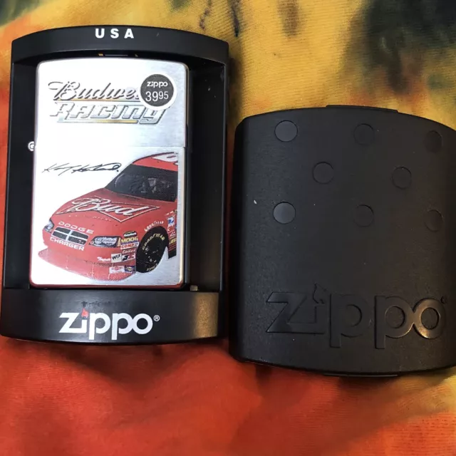 Zippo Lighter 2008 Budweiser Racing Kahne UNUSED SEALED IN BOX