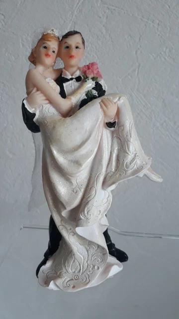 Rare Couple De Mariés Céramique 1930 – Fait Main – Décoration Gâteau Mariage