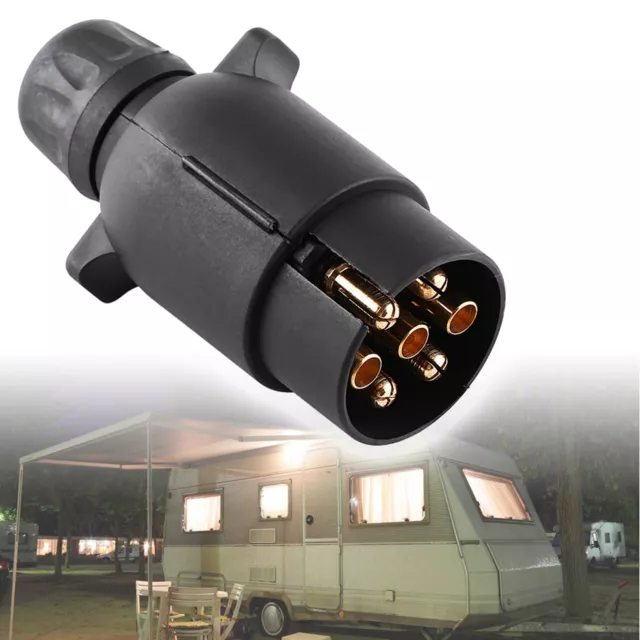 12V 7 Pin Electric Trailer Plug N Type Plastic 7 Pole Wiring Connector Adapter 2