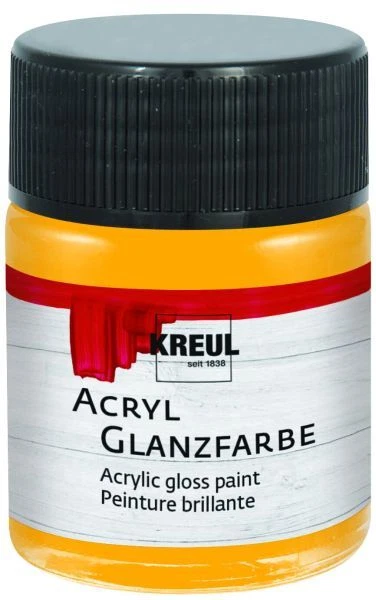 Kreul Acryl Glanzfarbe dunkelgelb 50 ml  Verzierfarbe
