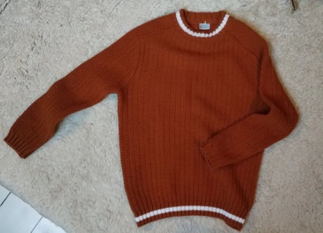 Vintage 60s or 70s Knitted Jumper S Courtelle Women's Burnt Orange, Knowlmere