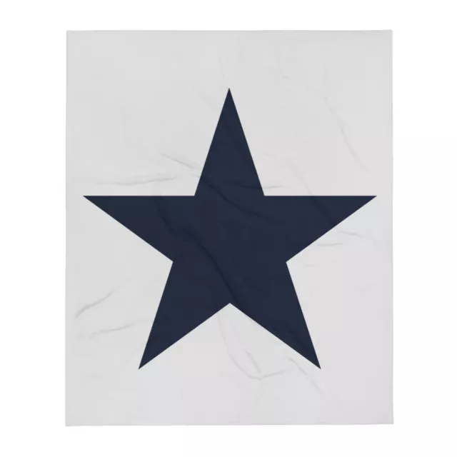 Dallas Cowboys Fan Star Throw Blanket Super Soft 50x60 Navy Blue/Silver