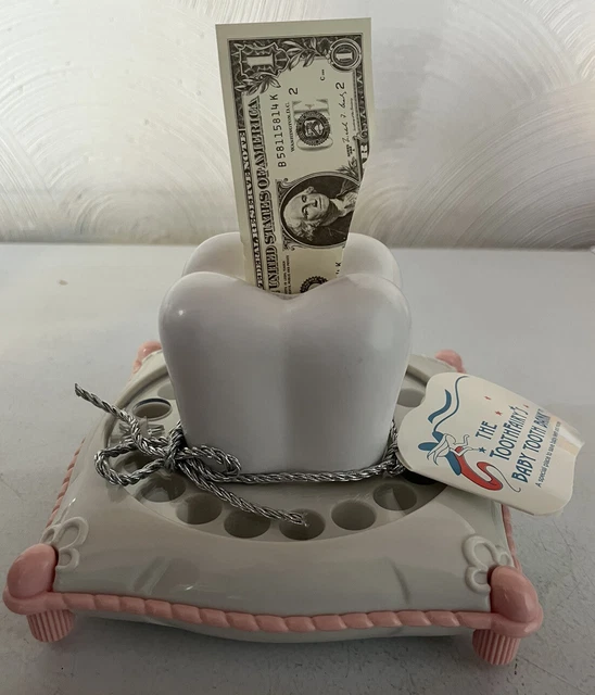 Vintage The ToothFairy's Baby Tooth Bank Pink Keepsake 