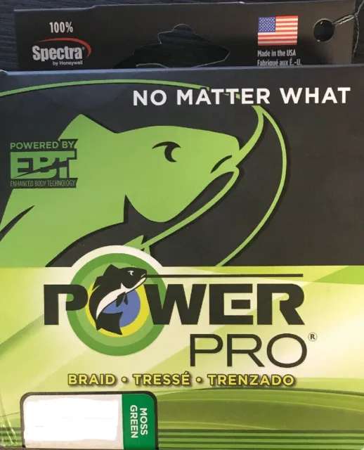 Power Pro USA Spectra Braid Fishing Line 30lb 300yd Moss Green 0.28mm dia NEW