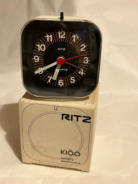 Orologio Sveglia Vintage Ritz Kioo Design Anni 70 Rara Nos In Box