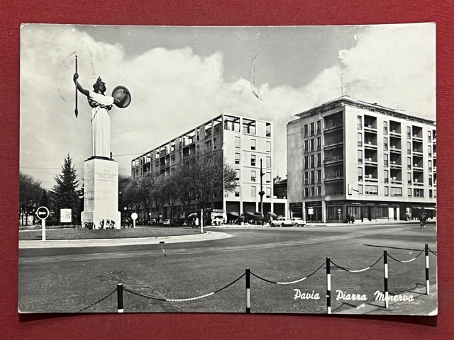 Cartolina - Pavia - Piazza Minerva - 1962