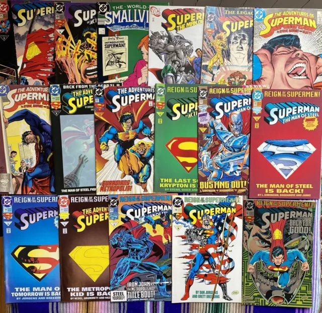 DC Comics SUPERMAN Lot of 17! Annuals Reign Adventures Man of Steel Smallville