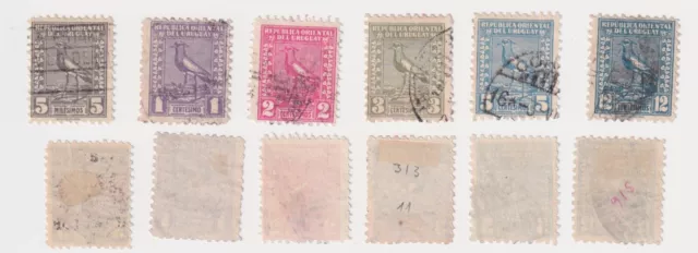 Uruguay, Mi 317-22, Kiebitz, Serie, Ausgabejahr 1925-1926