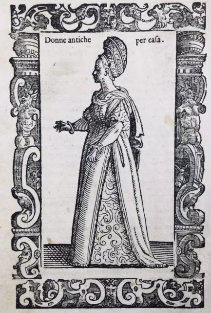 Venise en 1598 Costume Venezia Italie Mode Rarissime Gravure sur Bois Vecellio