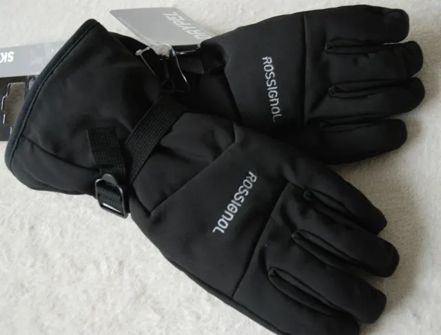 Rossignol Men's Long Adjustable Cuff Waterproof Ski Gloves Mittens Logo Front XL