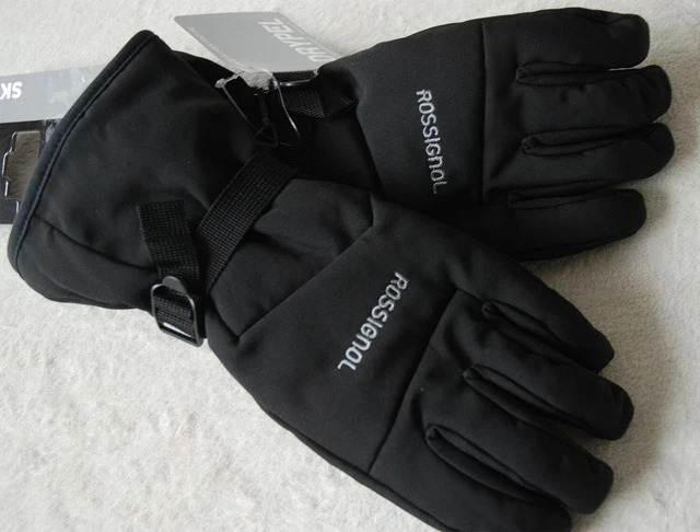 Rossignol Men's Long Adjustable Cuff Waterproof Ski Gloves Mittens Logo Front XL