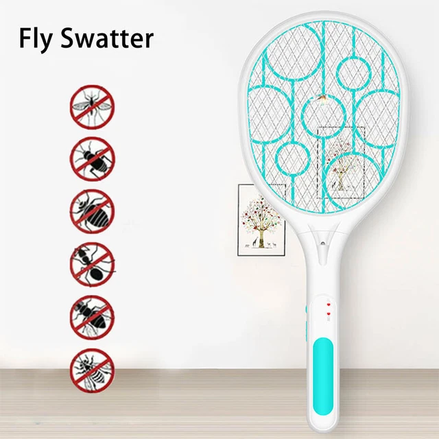 LIGHT LED TENNIS Bat Hand-Held Racket Rechargeable Swatter Insect ...
