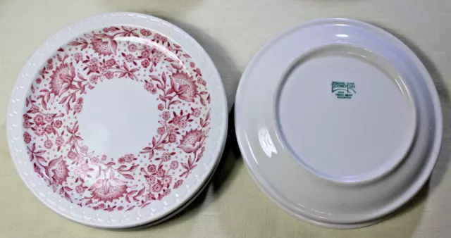 Syracuse China Co Red Roxbury Econo Rim 7.25" Salad Plate Exc Cond  Kc Railroad
