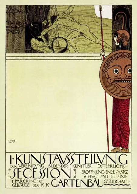 Kunstausstellung Secession Wien Plakat Gustav Klimt A3 107